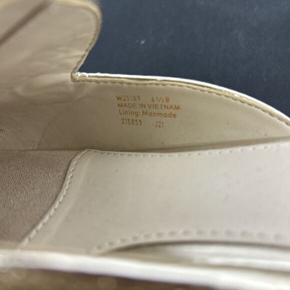 Cole Haan Gold Metallic Linen Piper Loafer Mule Size 6.5B VGUC Bnfts Charity - Picture 12 of 13